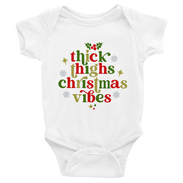 Thick Thighs Christmas Vibes Baby Onesie