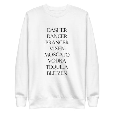 Calling All Reindeer Names Womens Crewneck Sweatshirt White