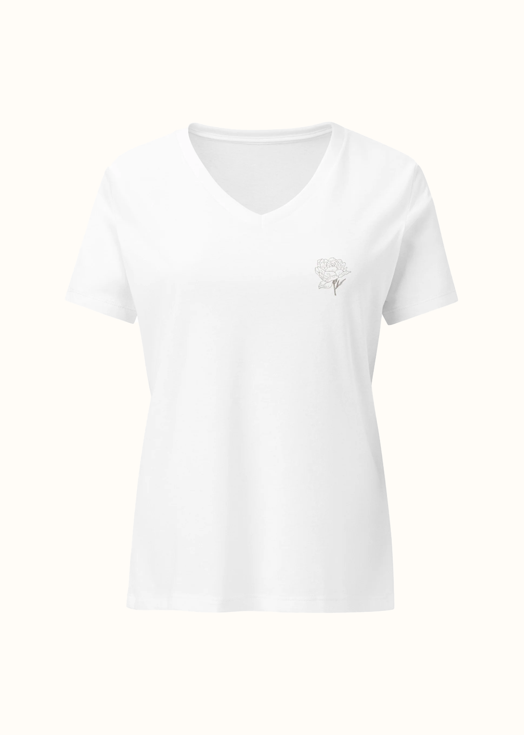 Pocket Flower V-Neck Tee