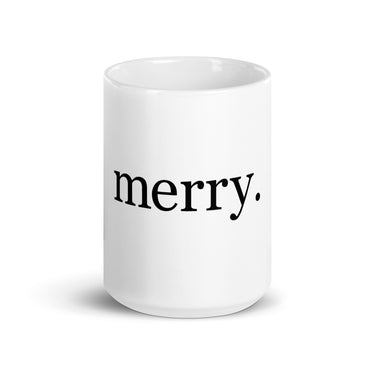 Merry White Coffee Mug 15oz
